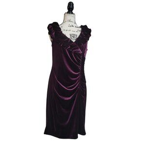 NWT Adrianna Papell Velvet Ruffle Dress - Size 10